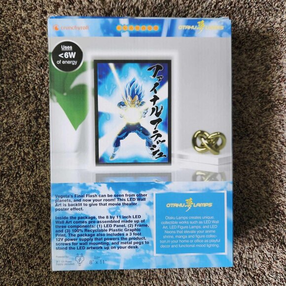 Otaku Lamps Dragon Ball Z Vegeta LED Wall Art - Limited Edition - Brand new - Picture 2 of 2